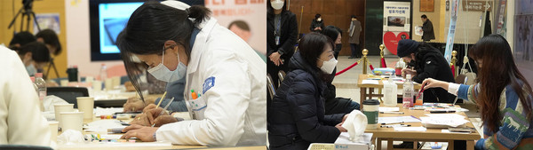 교직원 대상 벽면아트 체험과 고객 대상 캘리그라피 이벤트