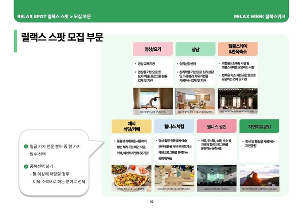 ‘2025릴랙스위크’ 전국 365개의 릴랙스 스팟 참가 업체 모집